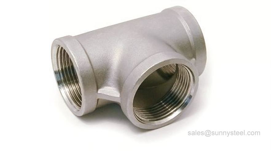 Stainless steel threaded equal tee