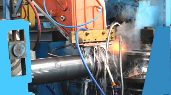 Teleparty welding of ERW pipe